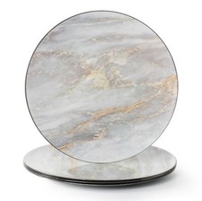 Set Of 4 Marble Effect Grey
