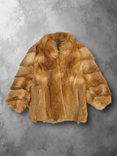 Orange Vintage Real Fur Coat