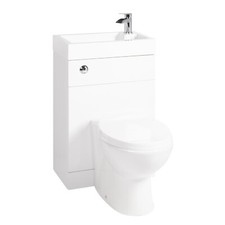 Bathroom Toilet Basin Duo 2 in 1 Toilet Sink Space Saving Modern Cloakroom Unit