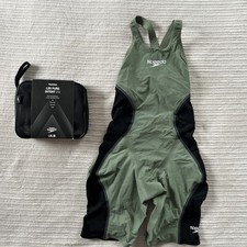 Speedo Women's LZR Fastskin Intent Openback Kneeskin Green/Black Size 26 New*