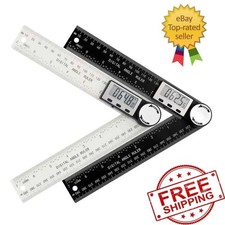Digital Angle Detector Ruler 2-in-1 Gauge Protractor Woodworking Construction To