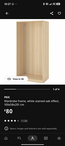 Ikea pax wardrobe frame - wardrobe, frame,