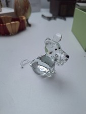 Small Dog Crystal Clear Figure Ornament Miniature Animal Figurines Decoration