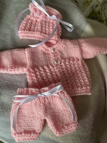 Hand knitted dolls clothes - hand,