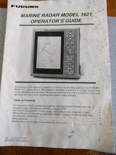 Furuno 1621 marine radar owner - marine,