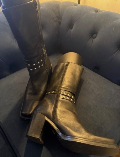 Frye leather black - biker, boots