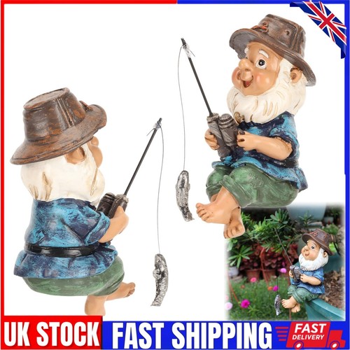 Resin fishing gnome statue - fishing,