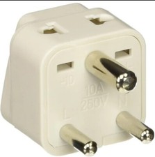 Grounded Universal Travel Plug Adapter Type D for India, Africa - 2 Pack