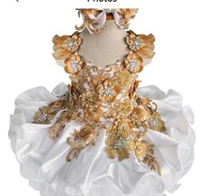 Girls White/Gold Cupcake Glitz