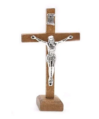 Free standing wood crucifix - standing,