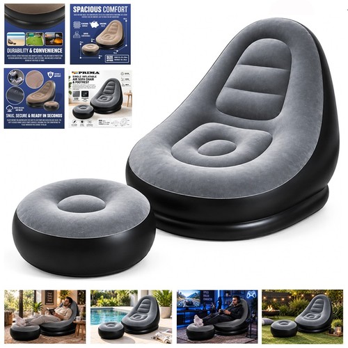2pc inflatable chair footstool - chair,