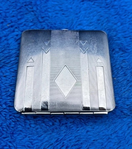Square silver tone art - , deco