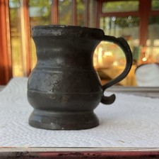 Antique 19thC Pewter Half Gill Measure Tankard 6cm High