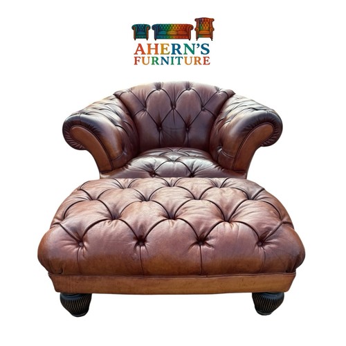 Tan leather tetrad - tetrad, chair