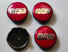 4x BBS Alloy Wheel Hub Centre Cap Set of 4 Center Caps 60mm Red Silver