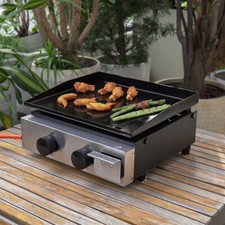 17inch Counter Top Gas Griddle Outdoor LPG Catering Barbecue Hotplate Portable