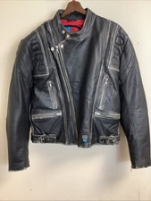 Spada Leather Jacket Road Distressed Black Large UK44 Retro Classic Motorbike