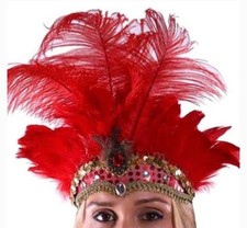 Red Showgirl Burlesque Headdress