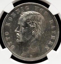 Bavaria 5 Mark 1908D Coin NGC