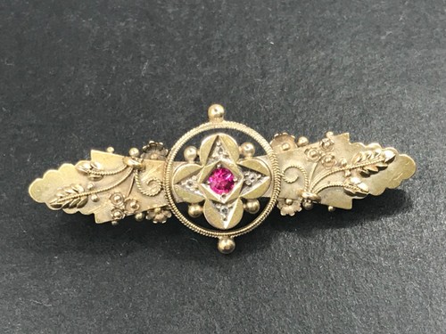 Antique 15ct gold ruby - , &