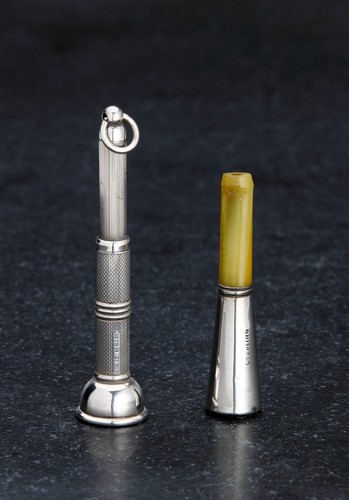 Silver engine turned cigar - engine,