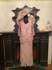 Ann Balon Italian Lace Mother Of The Bride Outfit ‘Rose' & Hatinator Size 14/16