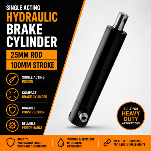 Single acting hydraulic brake - acting,