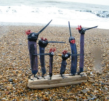 Driftwood birds [sculpture]