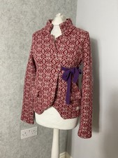 Odd Molly red cardigan wool wrap side tie 3 UK 10 Nordic Scandi winter