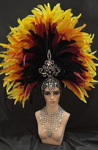 Big showgirl headdress black - big,