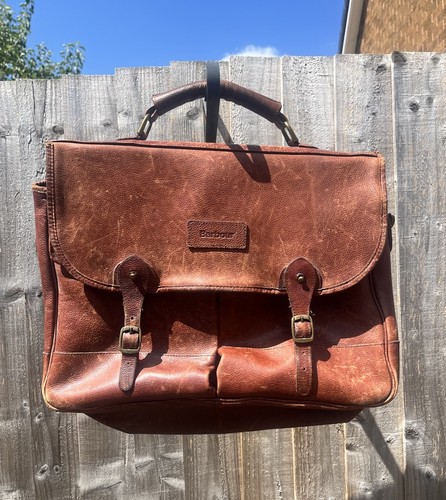 Barbour brown leather - brown, laptop