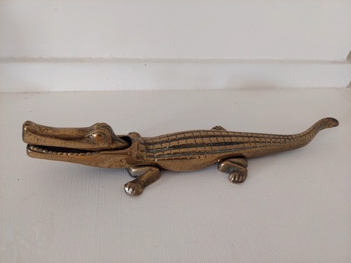 Brass crocodile nutcracker - brass,