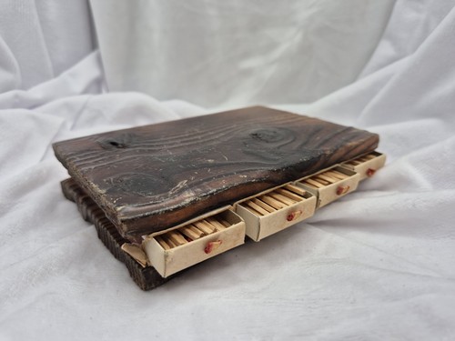 Vintage wooden matchbox holder - matchbox,