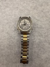 Vtg Seiko Chronograph Watch Men Silver Gold Tone 7A38-7069 April 1984