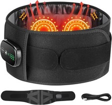 Electric Infrared Heating Vibration Lumbar Lower Back Massage Belt Pain Relief
