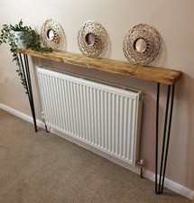 Rustic Radiator Cover With Hairpin Legs | Radiator Shelf | Console Table