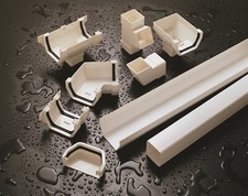 White Plastic Square Style Guttering & Downspout Various Fittings Free Delivery