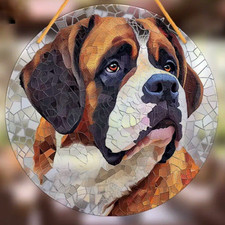 SAINT ST BERNARD Dog Pet Love LARGE Suncatcher Birthday Sympathy GIFT PRESENT