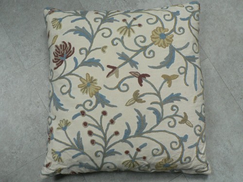 Vintage crewel work cushion - work,