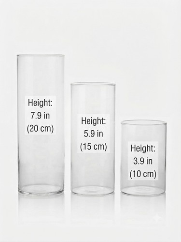 Set clear glass - clear, cylinder