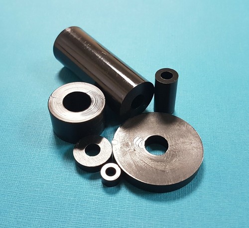 Black nylon spacers - black, /washers