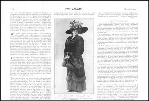 1910 fashion fur - fur, coat