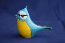 LANGHAM GLASS HAND-MADE CRYSTAL BLUE TIT BIRD - BRAND NEW / BOXED