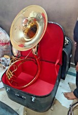 SOUSAPHONE 22"BELL SIZE GOLDEN POLISH MADE OF PURE BRASS+CASE BOX+ FREE SHIPPING