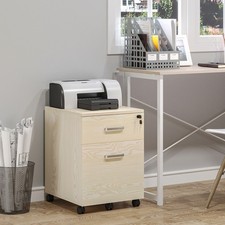 2-Drawer Locking Office Filing Cabinet w/ 5 Wheels Rolling Storage Letters