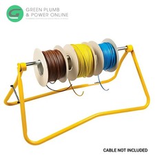 Cable Reel Drum Spooler Stand Carrier Dispenser-Folding Yellow Colour UPTO 50KG