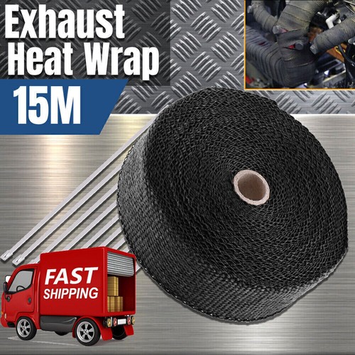 15m black titanium heat wrap - black,