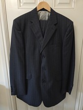 Vintage Aquascutum Grey Pinstripe Suit 44R W36 2 Piece 