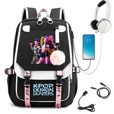 KPop Demon Hunters Anime School Backpack Cute Cartoon Print Bag For Students