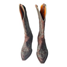 Old Gringo Brown Leather Western Cowboy Boots Turquoise Stitching Women’s Size 7